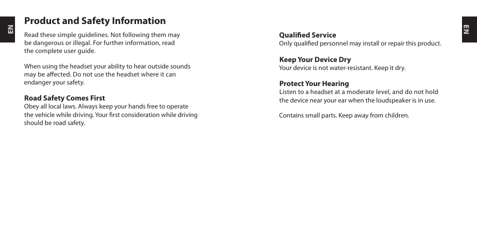 Product and safety information | Nokia Purity Headset User Manual | Page 3 / 38