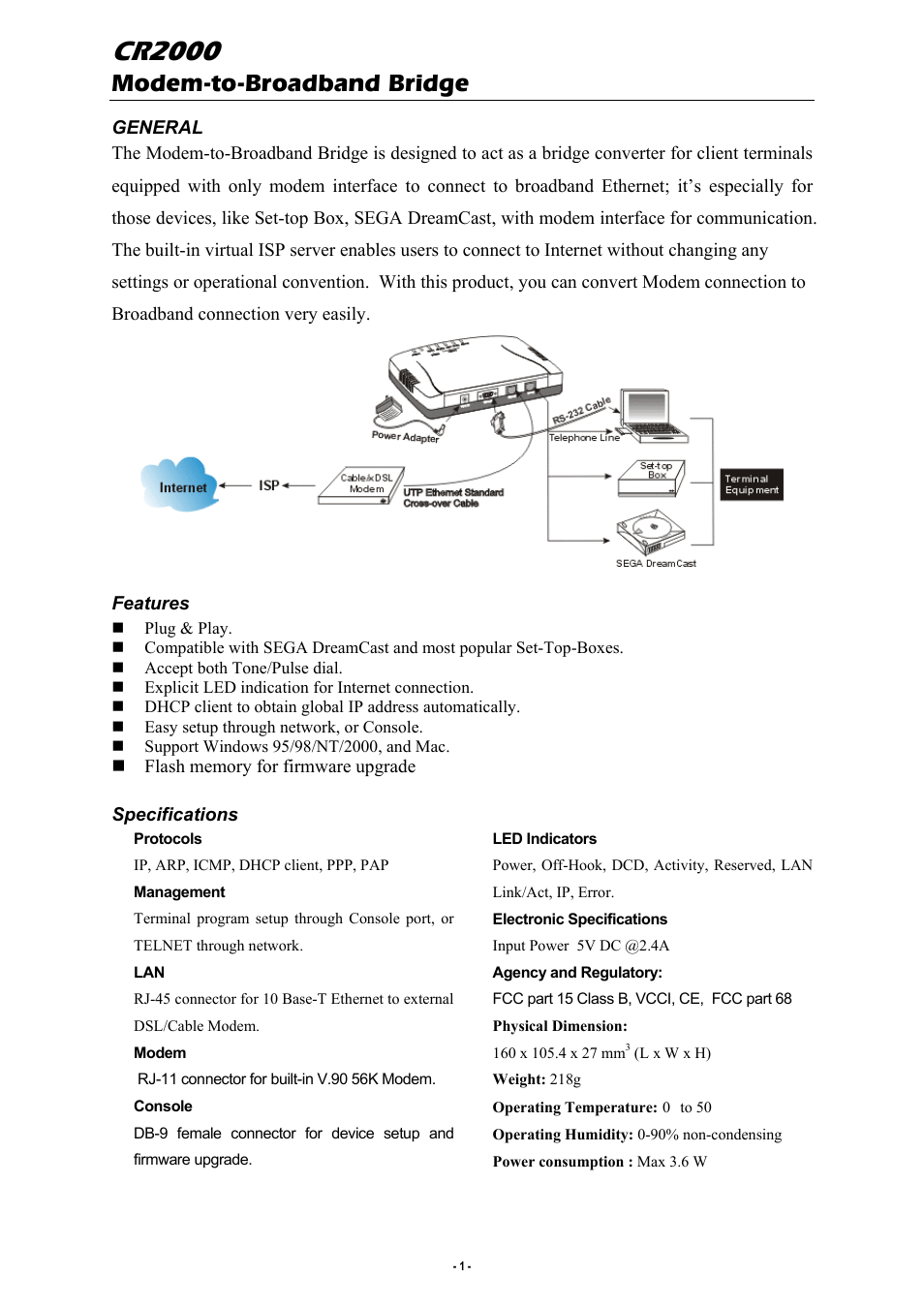 Abocom CR2000 User Manual | 1 page