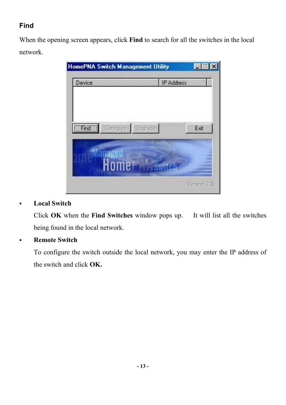 Find | Abocom Manageable 14-port HomePNA Plus 2 Fast Ethernet Switch User Manual | Page 19 / 54