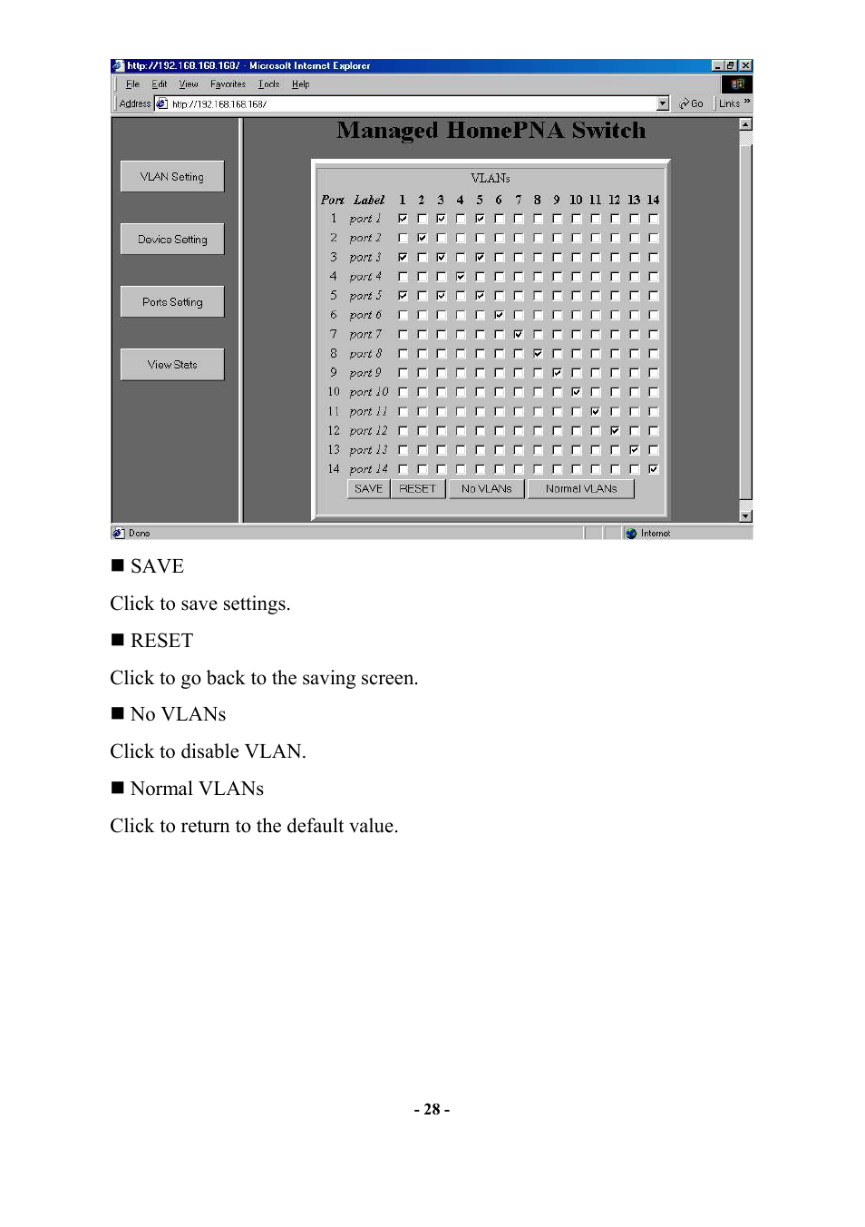 Abocom Manageable 14-port HomePNA Plus 2 Fast Ethernet Switch User Manual | Page 34 / 54