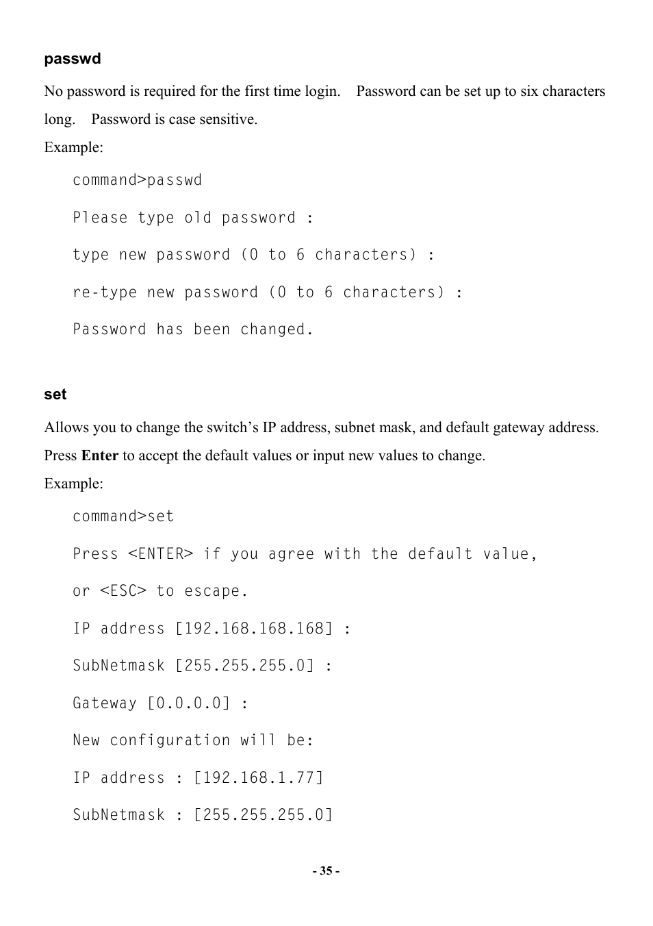 Passwd | Abocom Manageable 14-port HomePNA Plus 2 Fast Ethernet Switch User Manual | Page 41 / 54