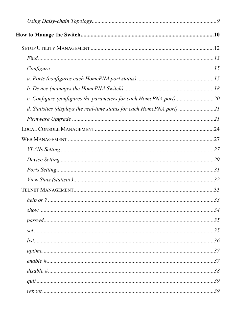 Abocom Manageable 14-port HomePNA Plus 2 Fast Ethernet Switch User Manual | Page 5 / 54