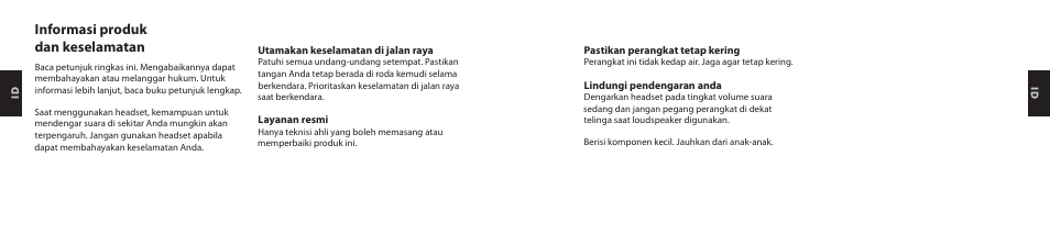 Informasi produk dan keselamatan | Nokia Purity HD Headset User Manual | Page 28 / 38