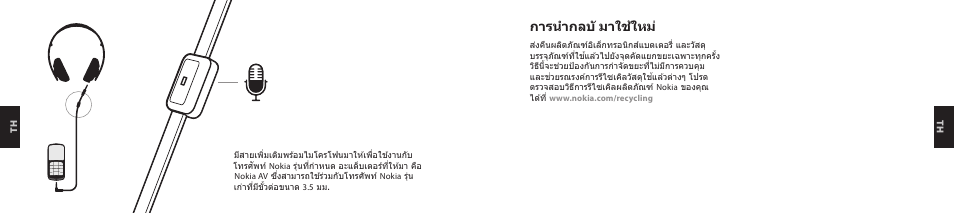 การน�ากลบ ั มาใช้ใหม | Nokia Purity HD Headset User Manual | Page 36 / 38