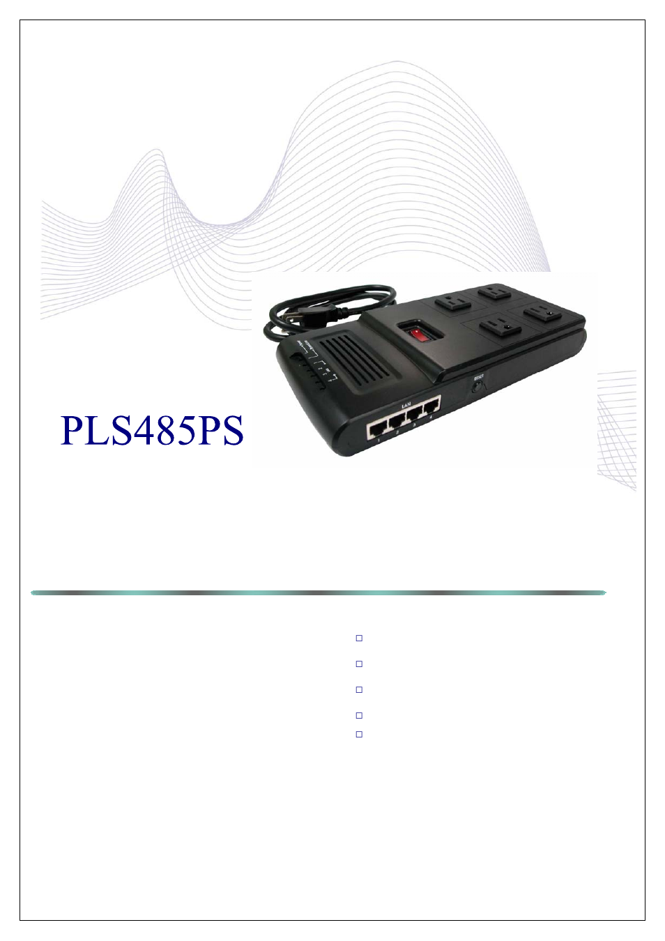 Abocom PLS485PS User Manual | 2 pages