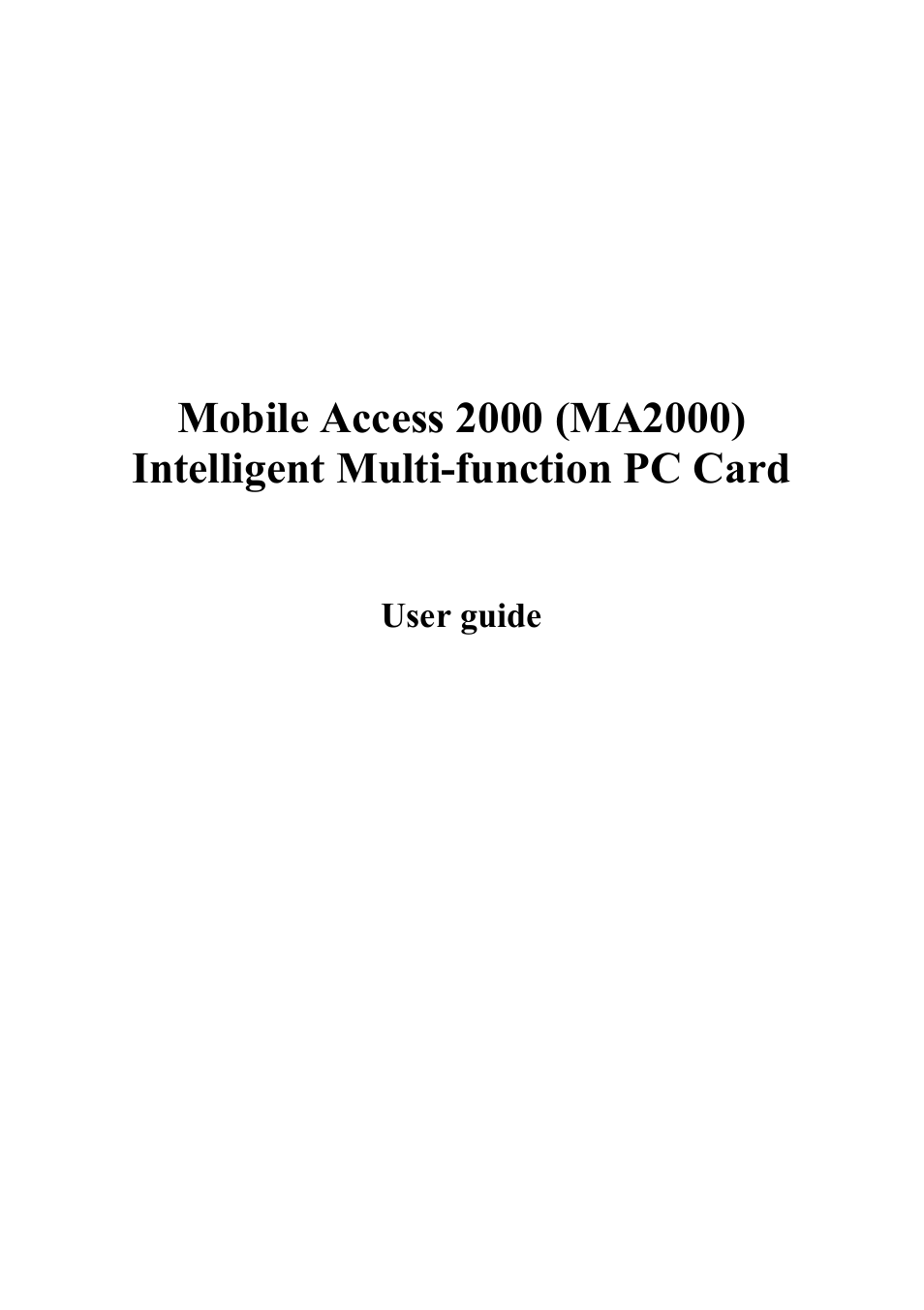 Abocom MA2000 User Manual | 3 pages