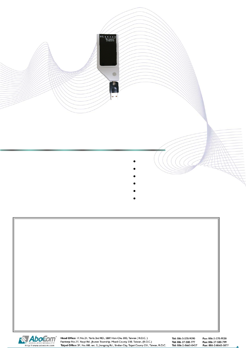 Abocom WU5200 User Manual | 1 page