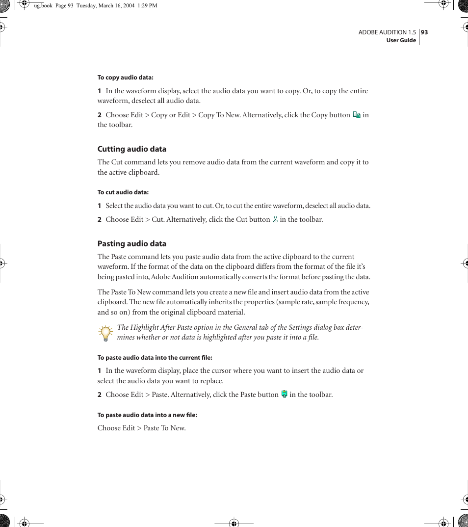 Adobe AUDITION 1.5 User Manual | Page 101 / 308