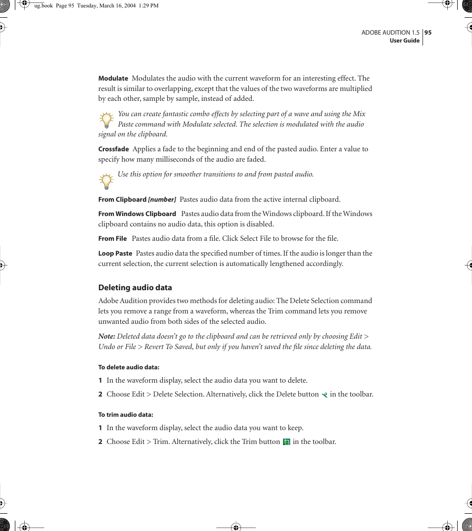 Adobe AUDITION 1.5 User Manual | Page 103 / 308