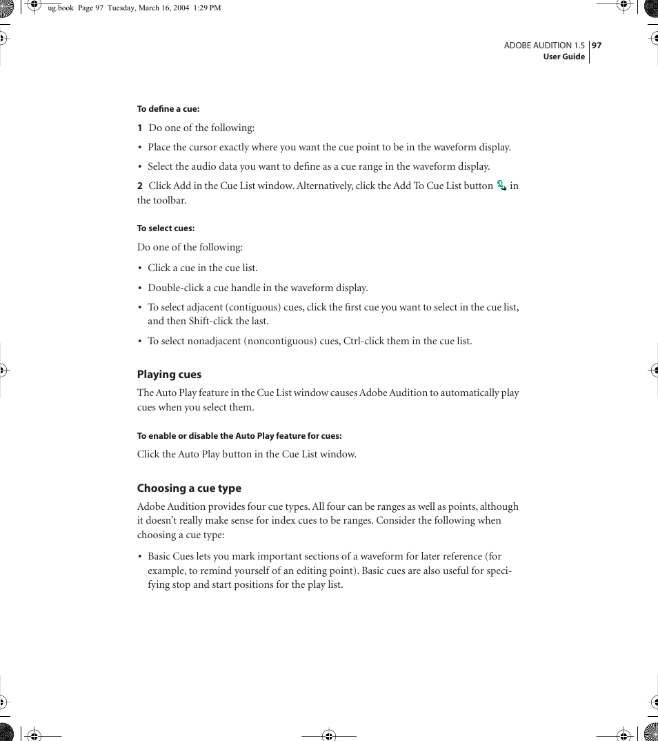Adobe AUDITION 1.5 User Manual | Page 105 / 308