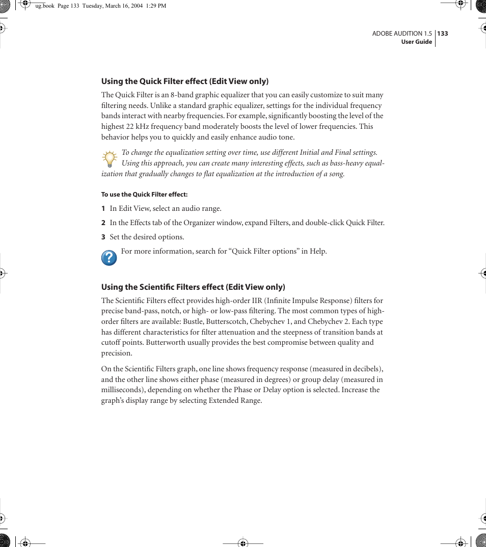 Adobe AUDITION 1.5 User Manual | Page 141 / 308