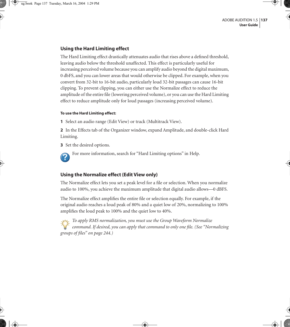 Adobe AUDITION 1.5 User Manual | Page 145 / 308