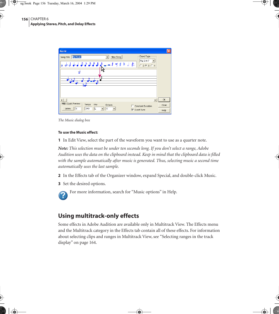 Using multitrack-only effects | Adobe AUDITION 1.5 User Manual | Page 164 / 308