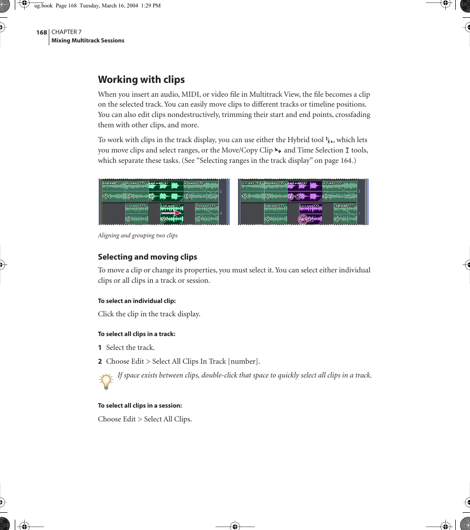 Working with clips | Adobe AUDITION 1.5 User Manual | Page 176 / 308