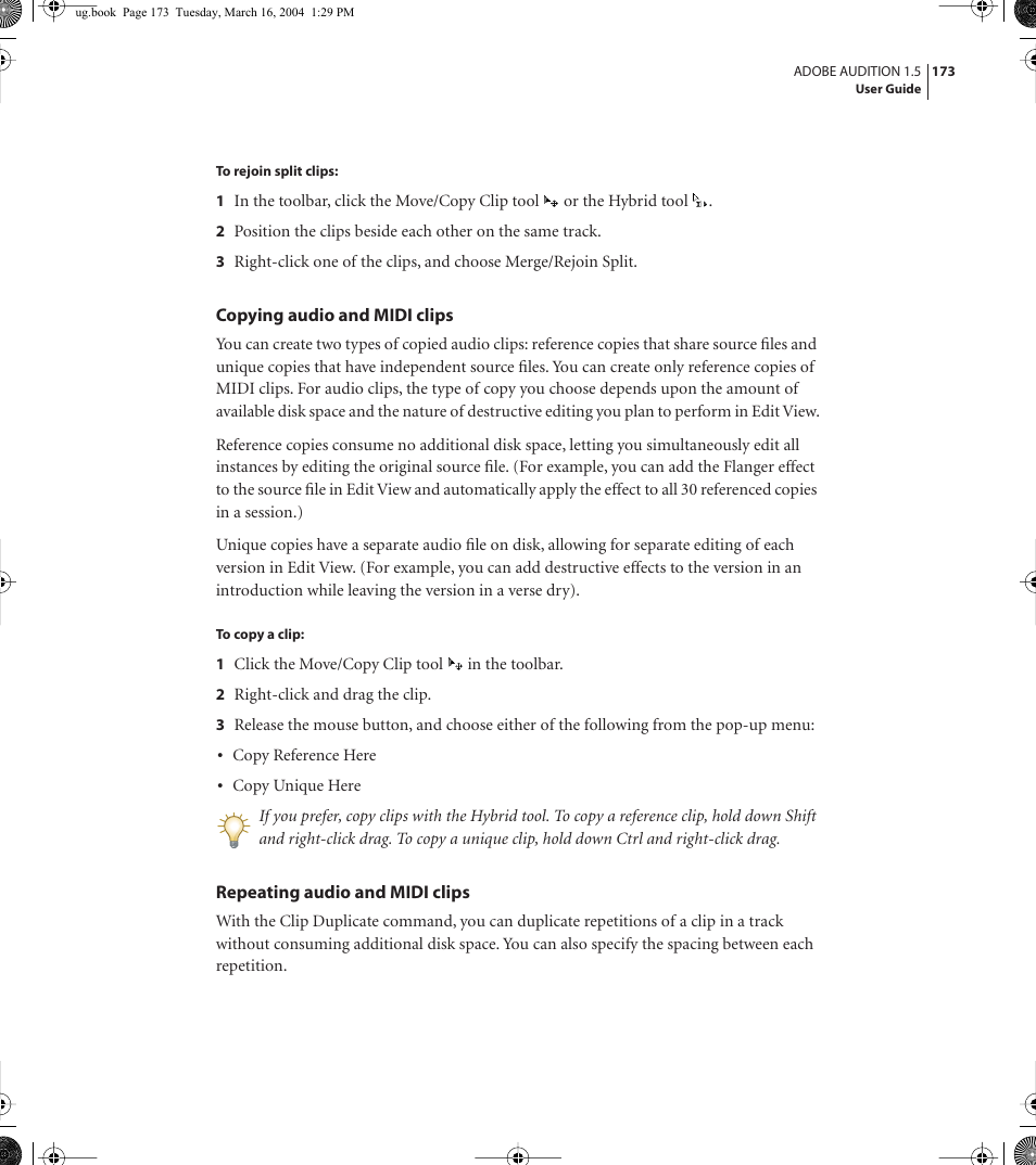 Adobe AUDITION 1.5 User Manual | Page 181 / 308
