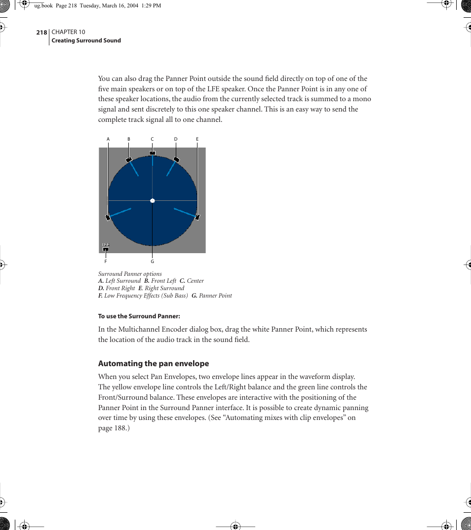 Automating the pan envelope | Adobe AUDITION 1.5 User Manual | Page 226 / 308