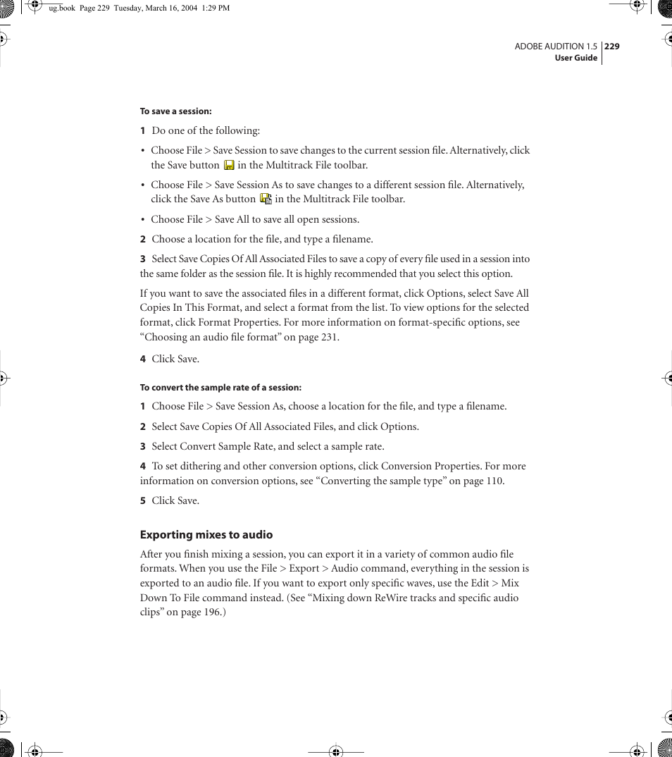 Adobe AUDITION 1.5 User Manual | Page 237 / 308