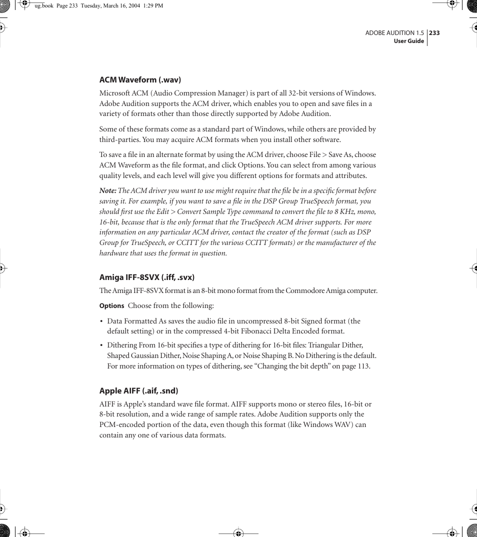 Adobe AUDITION 1.5 User Manual | Page 241 / 308