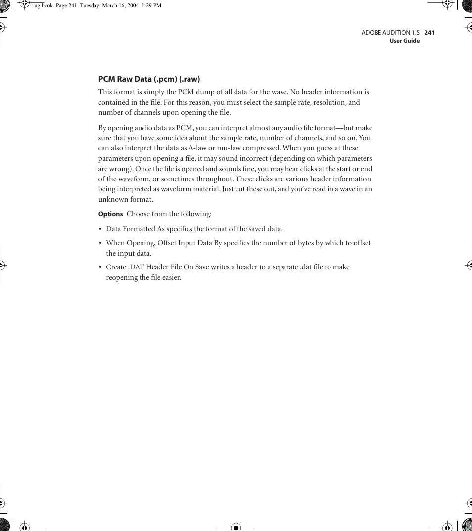 Adobe AUDITION 1.5 User Manual | Page 249 / 308