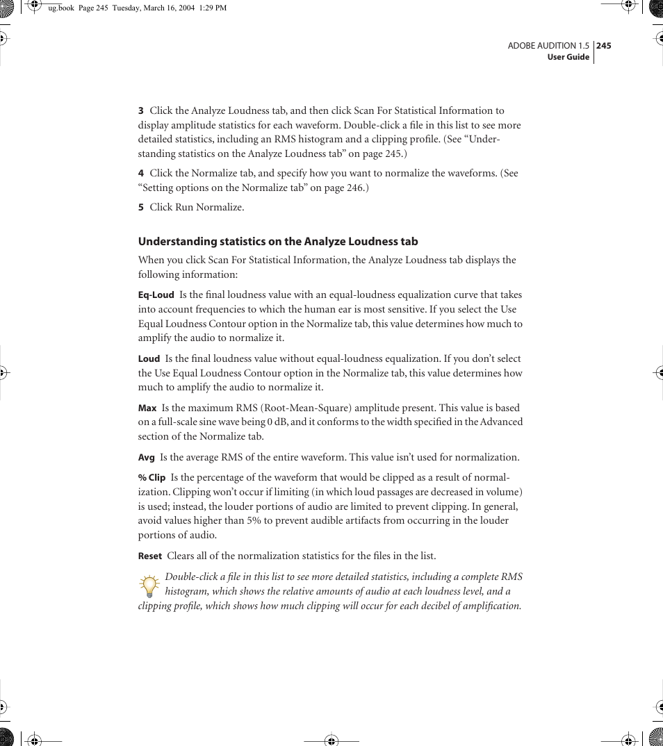 Adobe AUDITION 1.5 User Manual | Page 253 / 308
