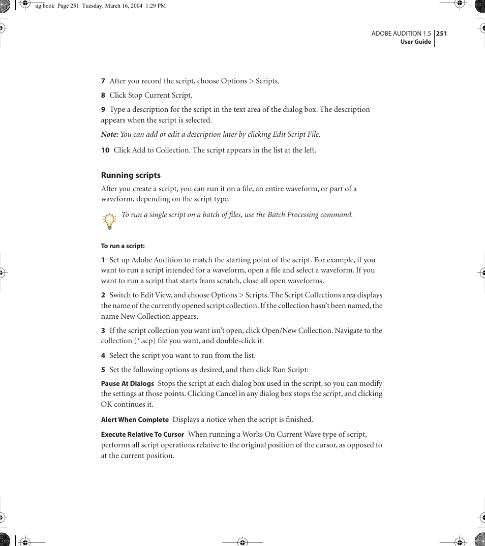Adobe AUDITION 1.5 User Manual | Page 259 / 308