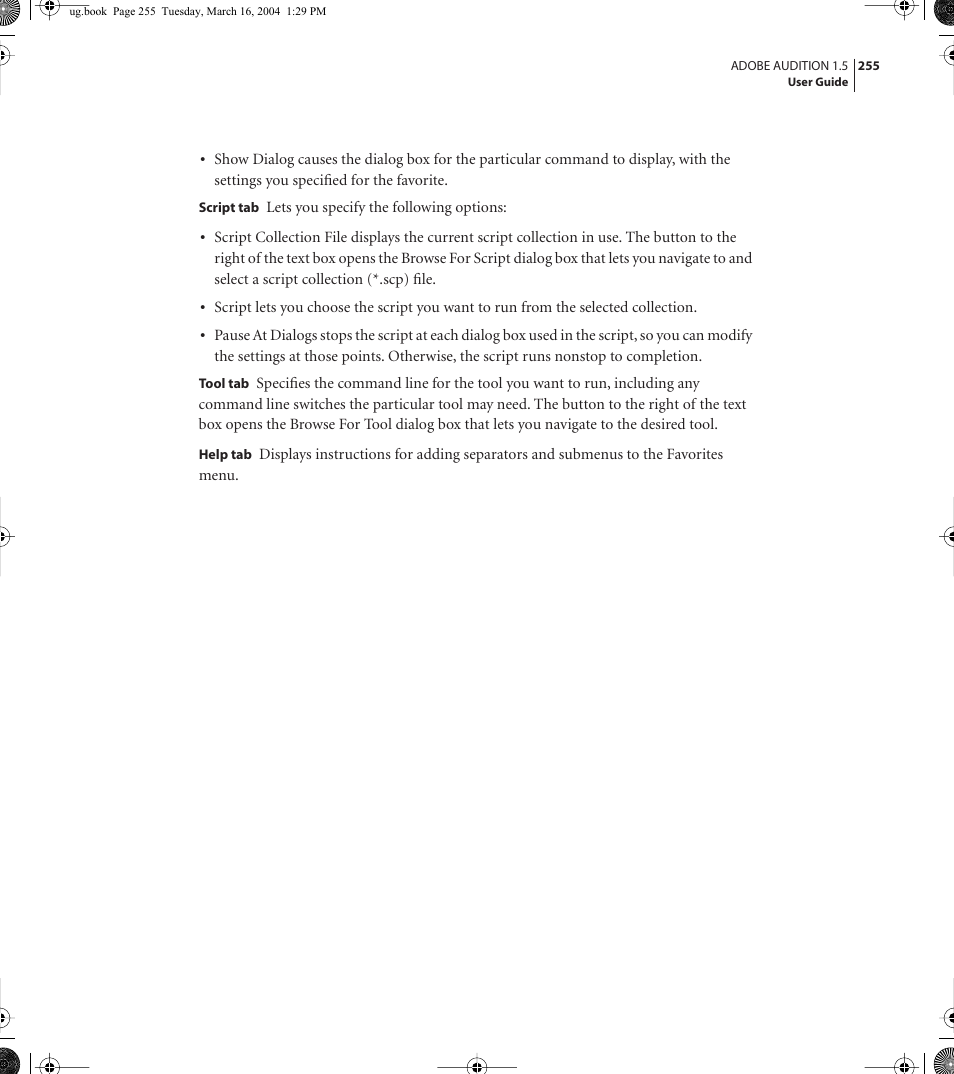 Adobe AUDITION 1.5 User Manual | Page 263 / 308