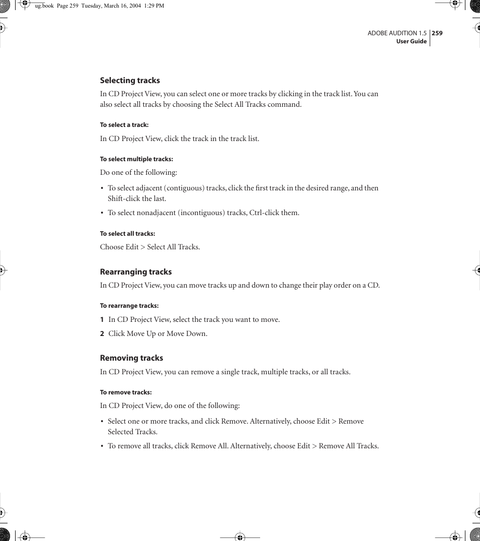 Adobe AUDITION 1.5 User Manual | Page 267 / 308