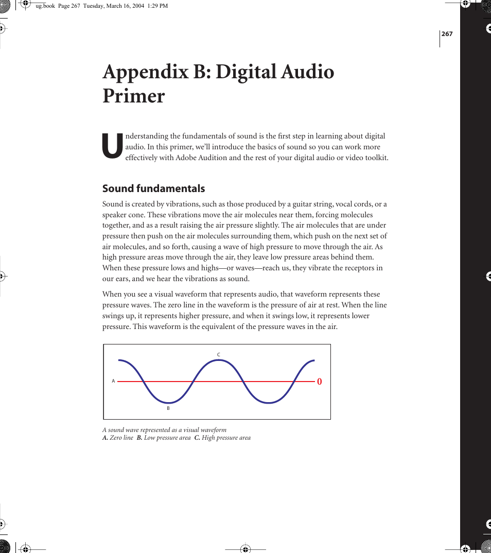 Appendix b: digital audio primer | Adobe AUDITION 1.5 User Manual | Page 275 / 308