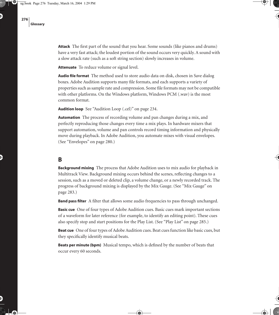 Adobe AUDITION 1.5 User Manual | Page 284 / 308