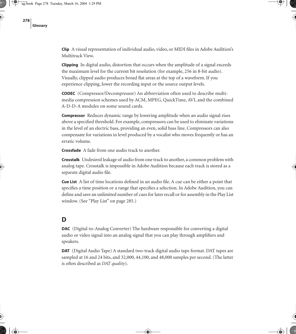 Adobe AUDITION 1.5 User Manual | Page 286 / 308