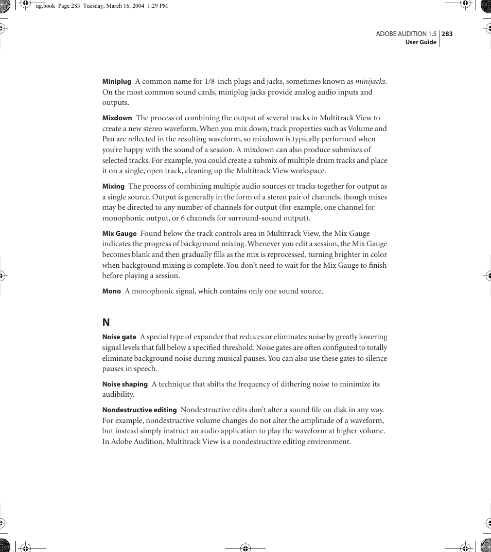 Adobe AUDITION 1.5 User Manual | Page 291 / 308