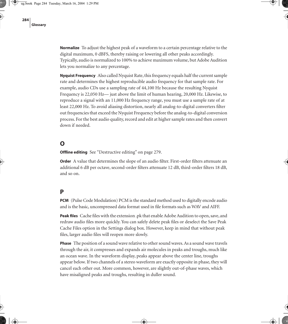 Adobe AUDITION 1.5 User Manual | Page 292 / 308