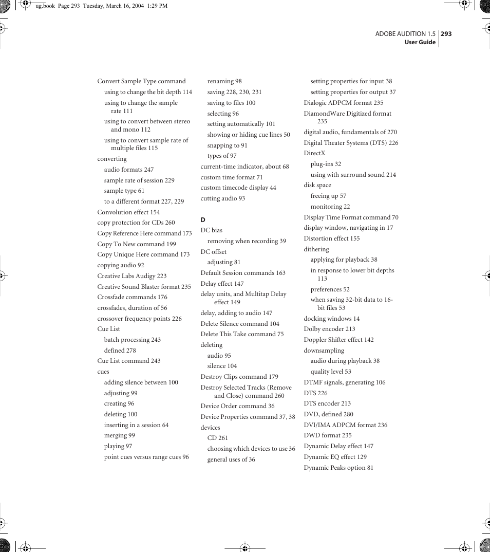 Adobe AUDITION 1.5 User Manual | Page 301 / 308