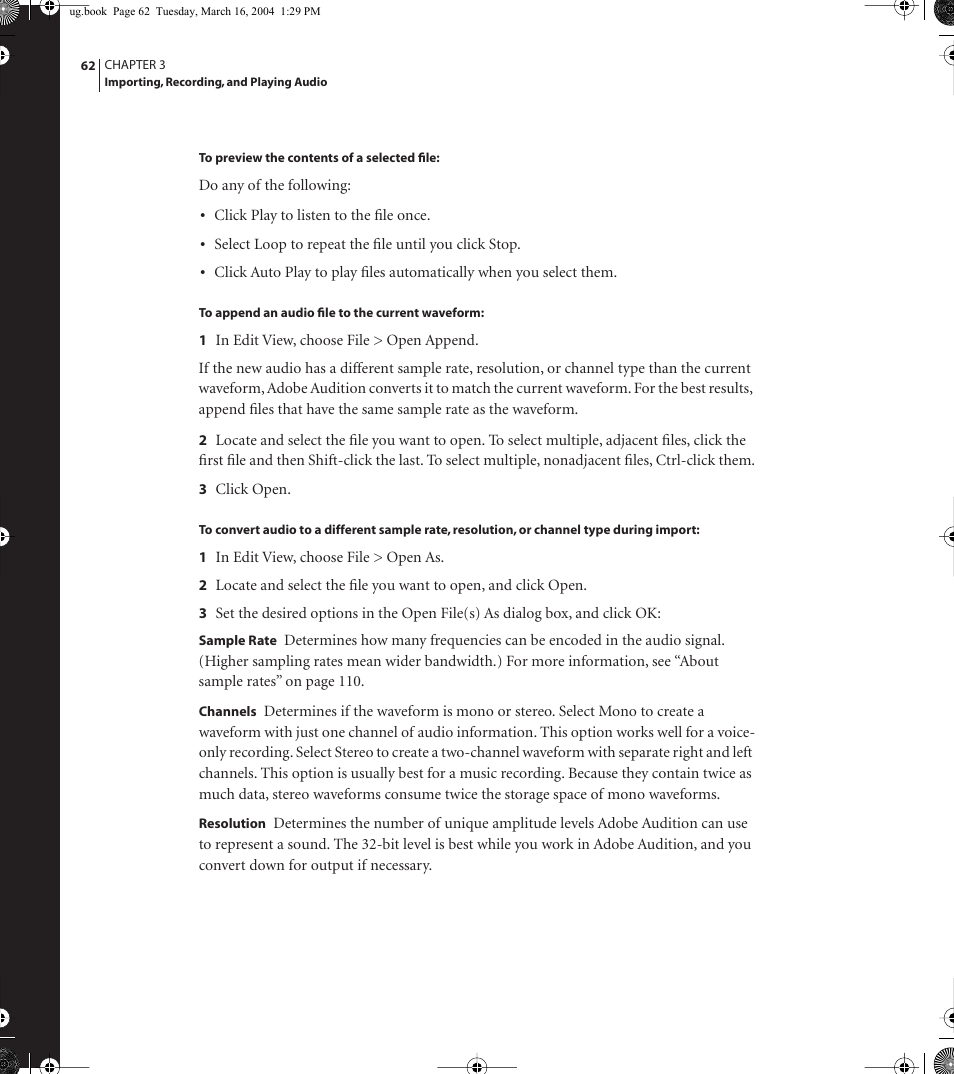 Adobe AUDITION 1.5 User Manual | Page 70 / 308