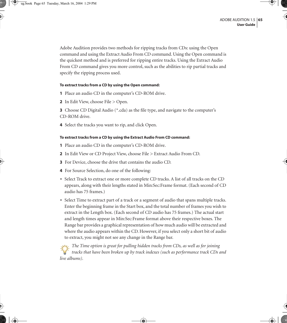 Adobe AUDITION 1.5 User Manual | Page 73 / 308