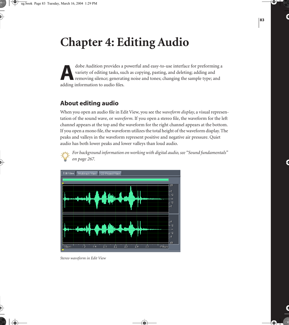 Chapter 4: editing audio | Adobe AUDITION 1.5 User Manual | Page 91 / 308