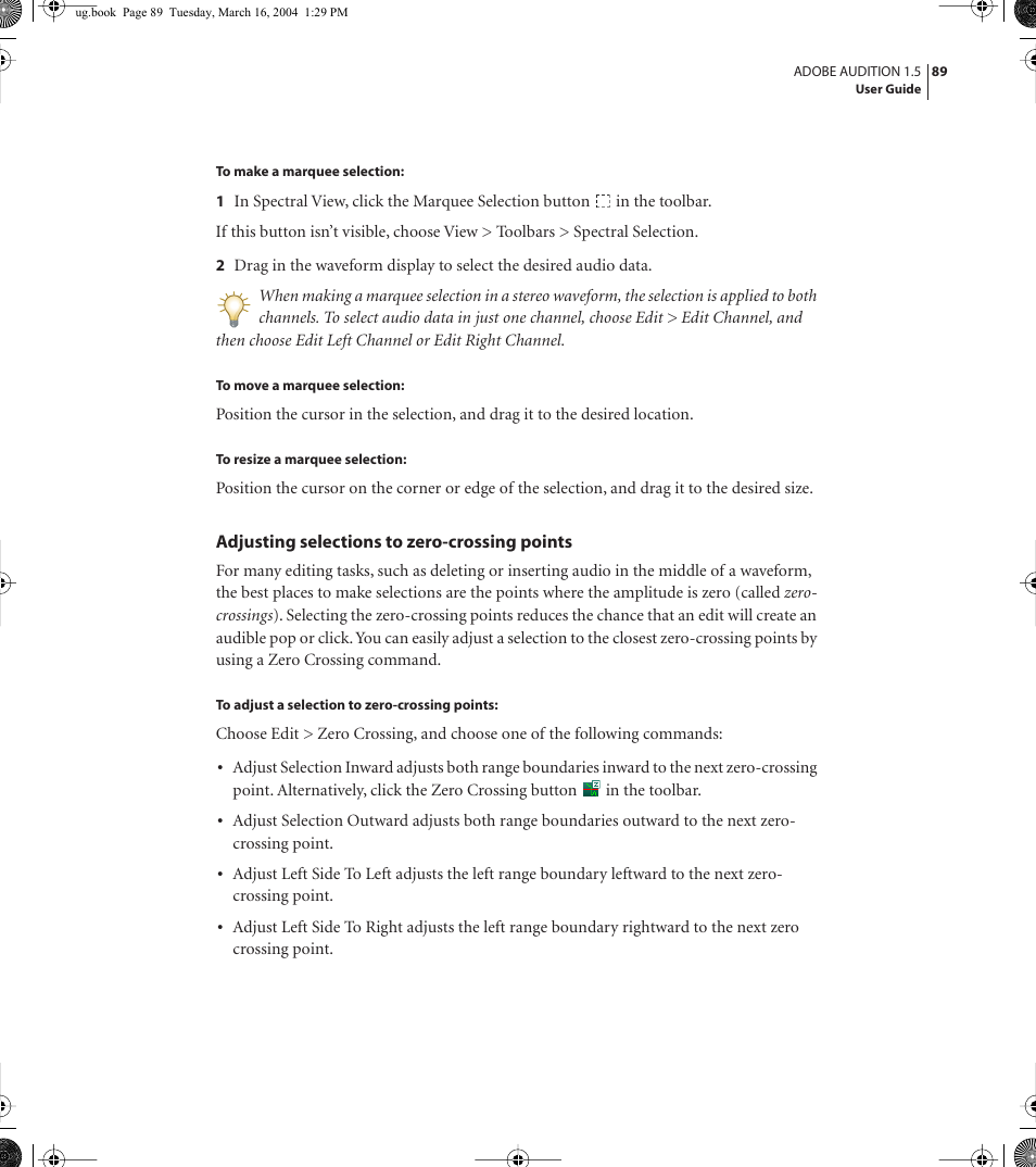 Adobe AUDITION 1.5 User Manual | Page 97 / 308
