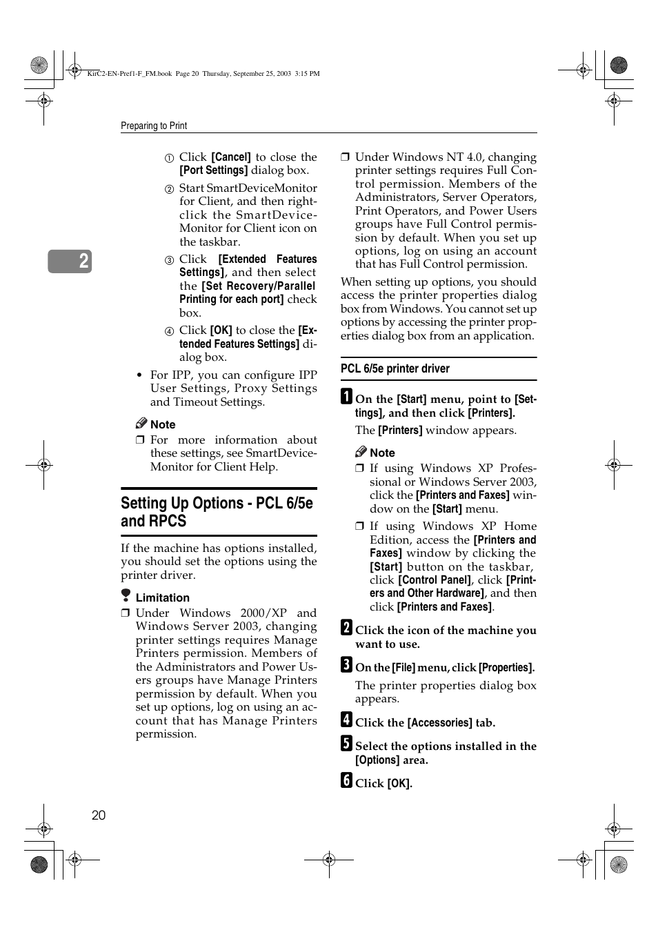 Setting up options - pcl 6/5e and rpcs | Adobe 2018 User Manual | Page 26 / 52