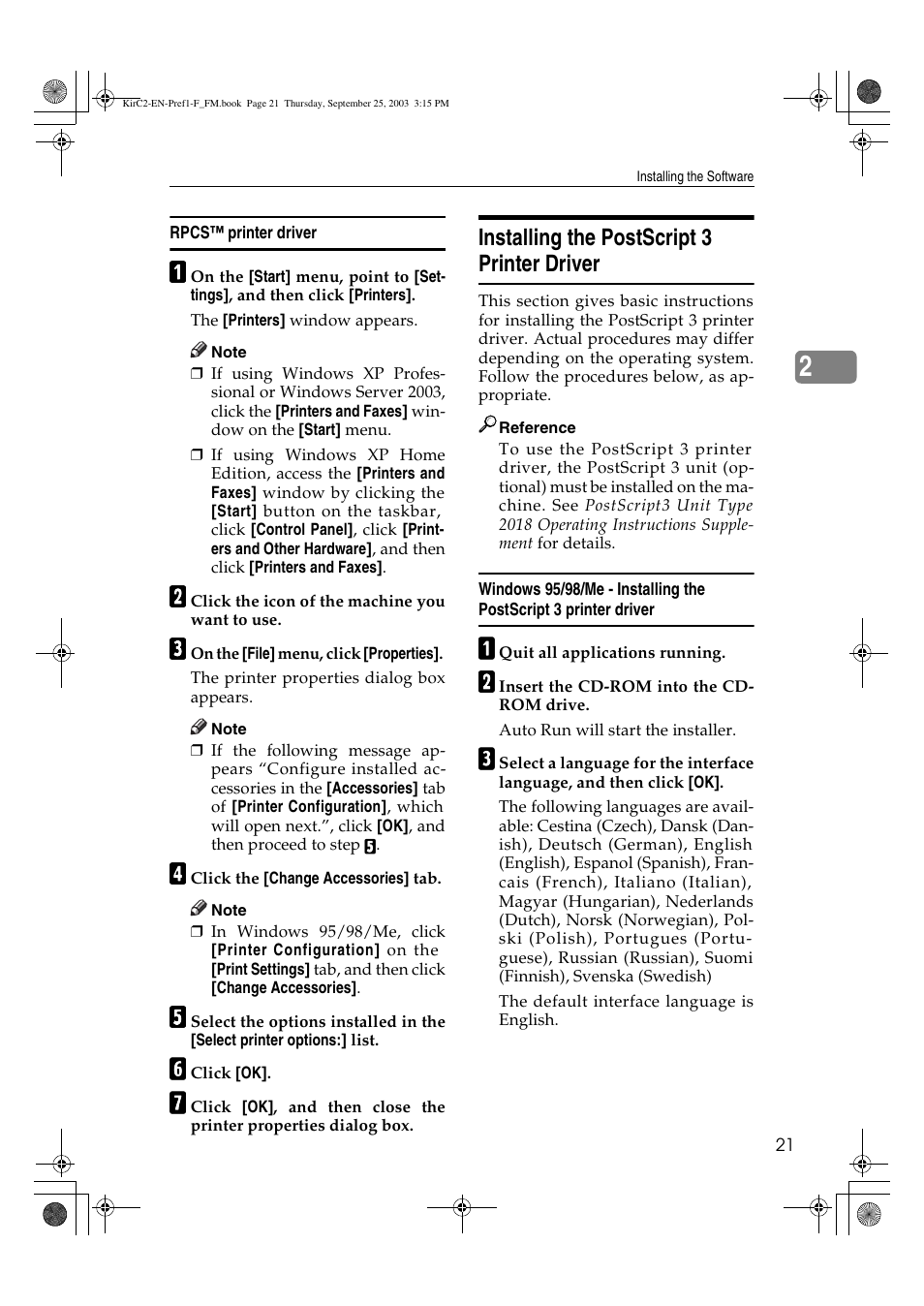 Installing the postscript 3 printer driver | Adobe 2018 User Manual | Page 27 / 52