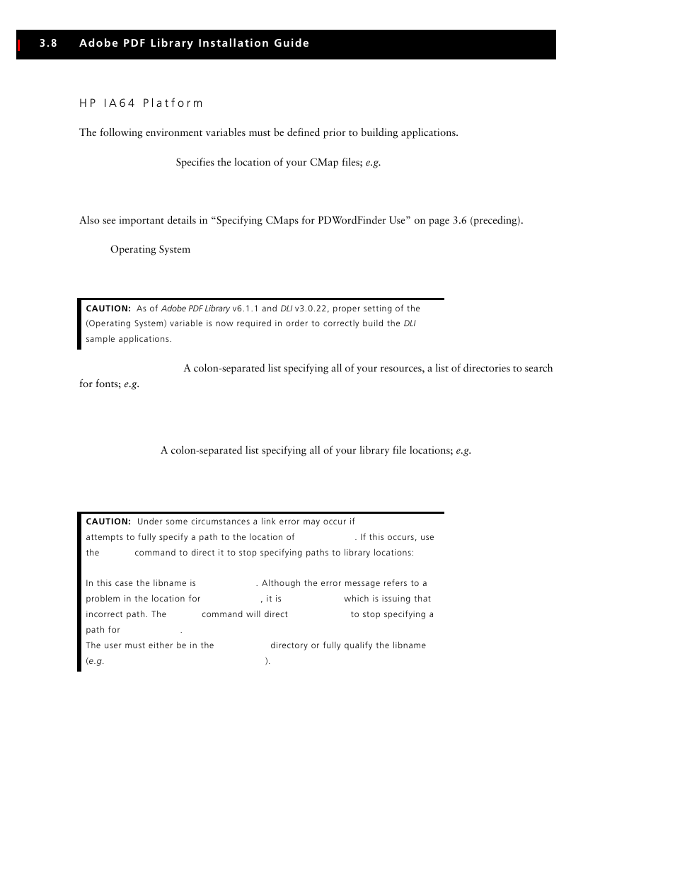 Hp ia64 platform | Adobe V6 User Manual | Page 46 / 58