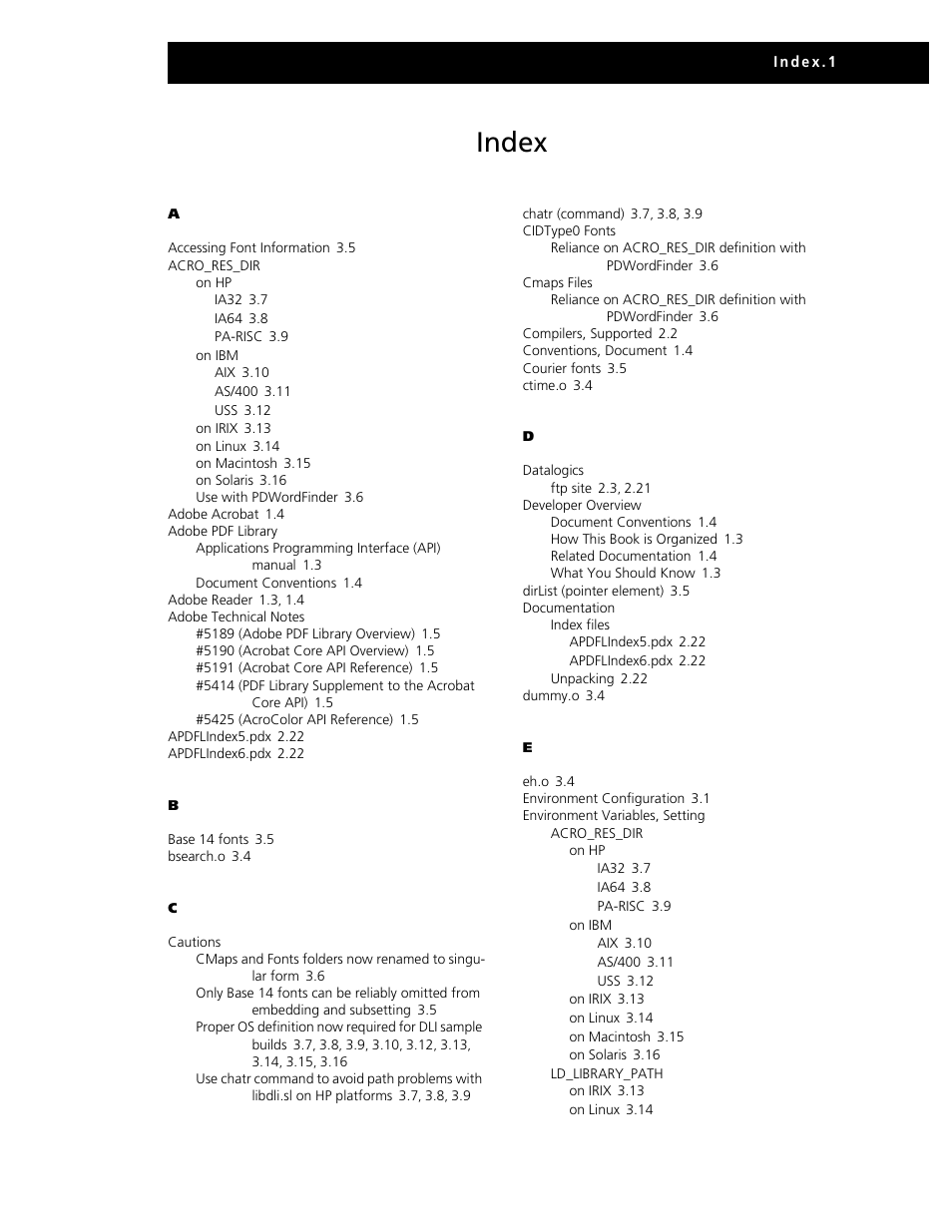 Index | Adobe V6 User Manual | Page 55 / 58