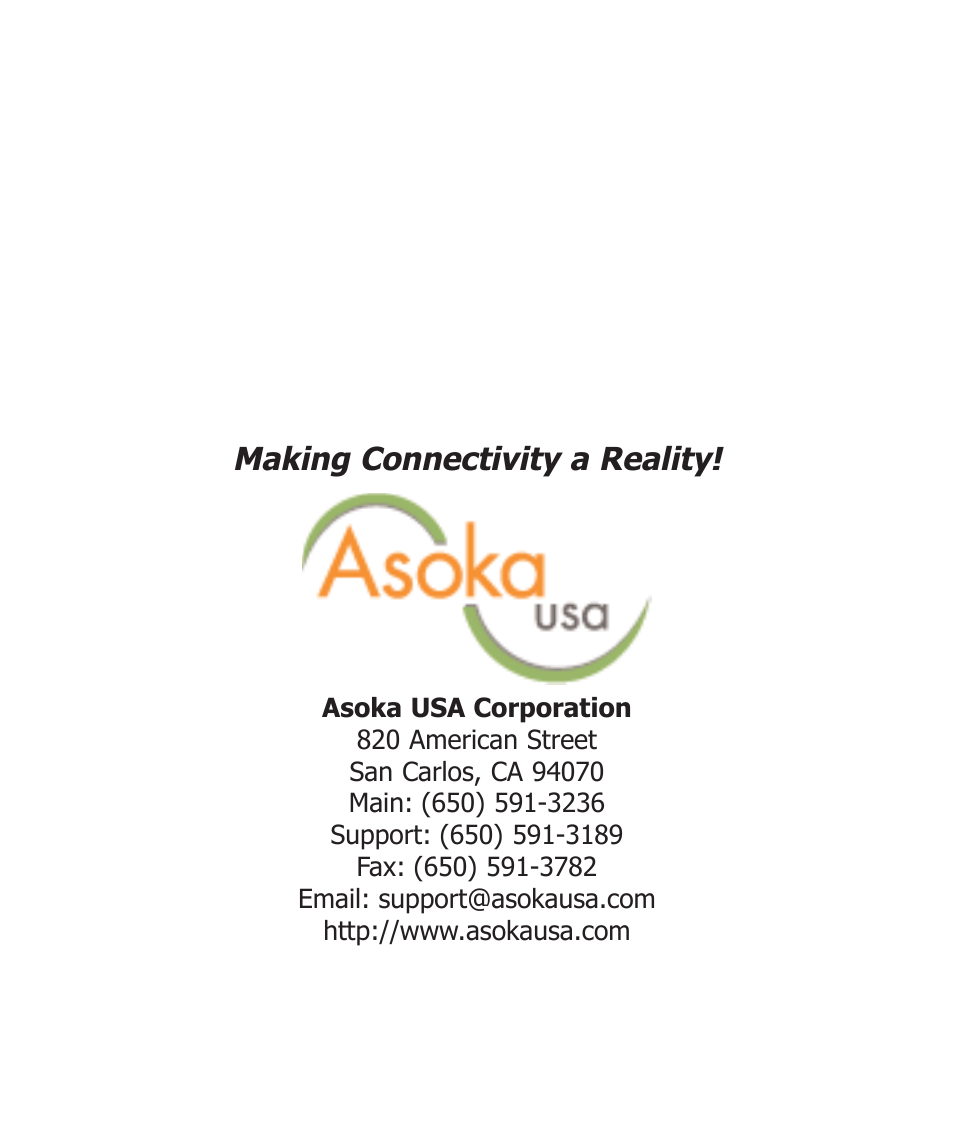 Making connectivity a reality | Asoka PL9920-BBR User Manual | Page 34 / 34