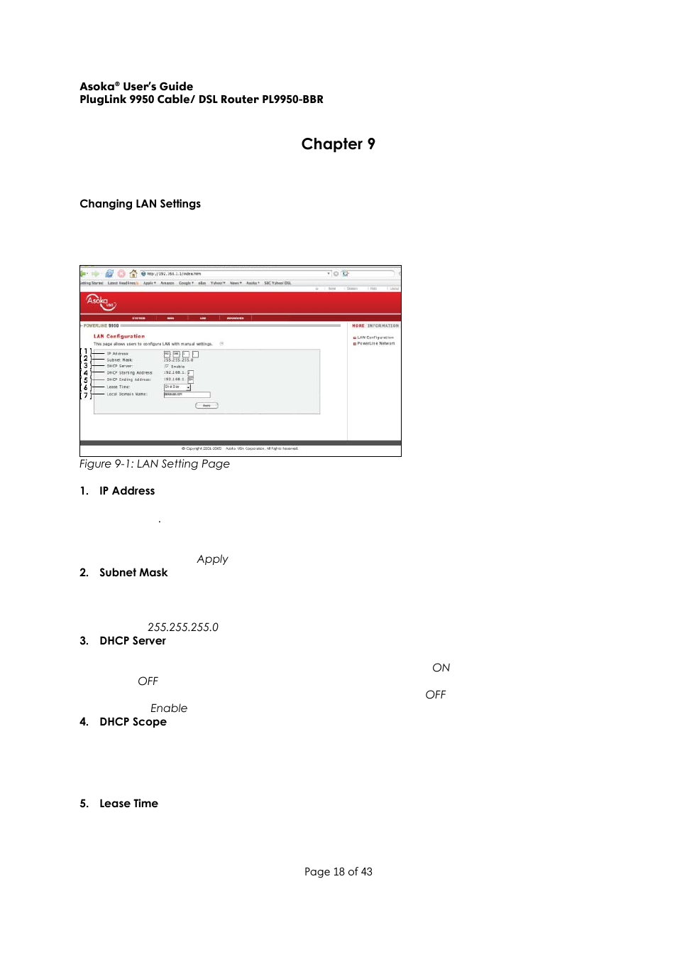 Chapter 9 | Asoka Pluglink PL9950-BBR User Manual | Page 18 / 43