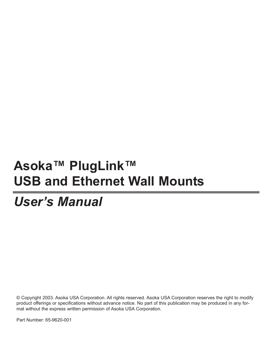 Asoka PlugLink User Manual | 37 pages