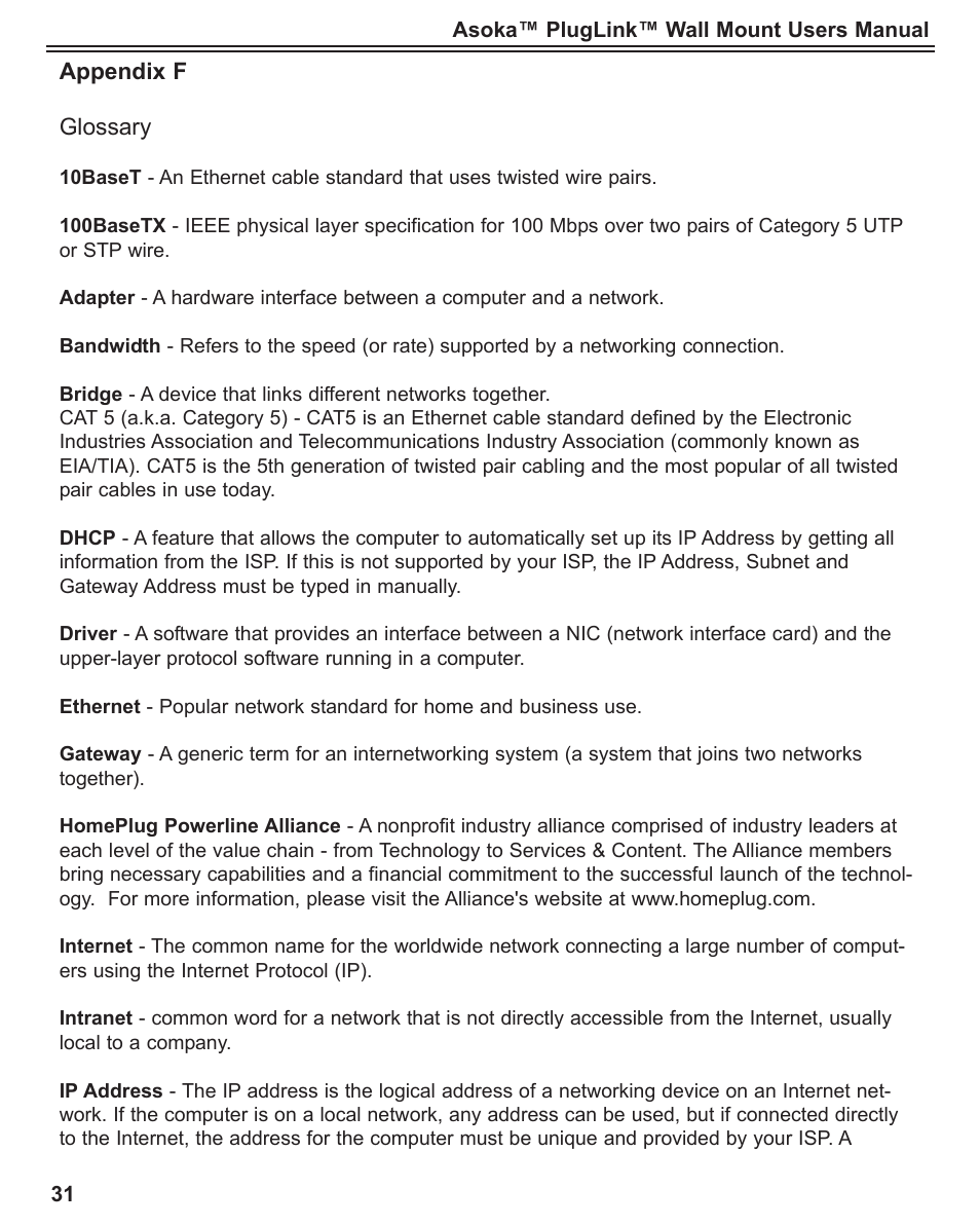 Asoka PlugLink User Manual | Page 32 / 37