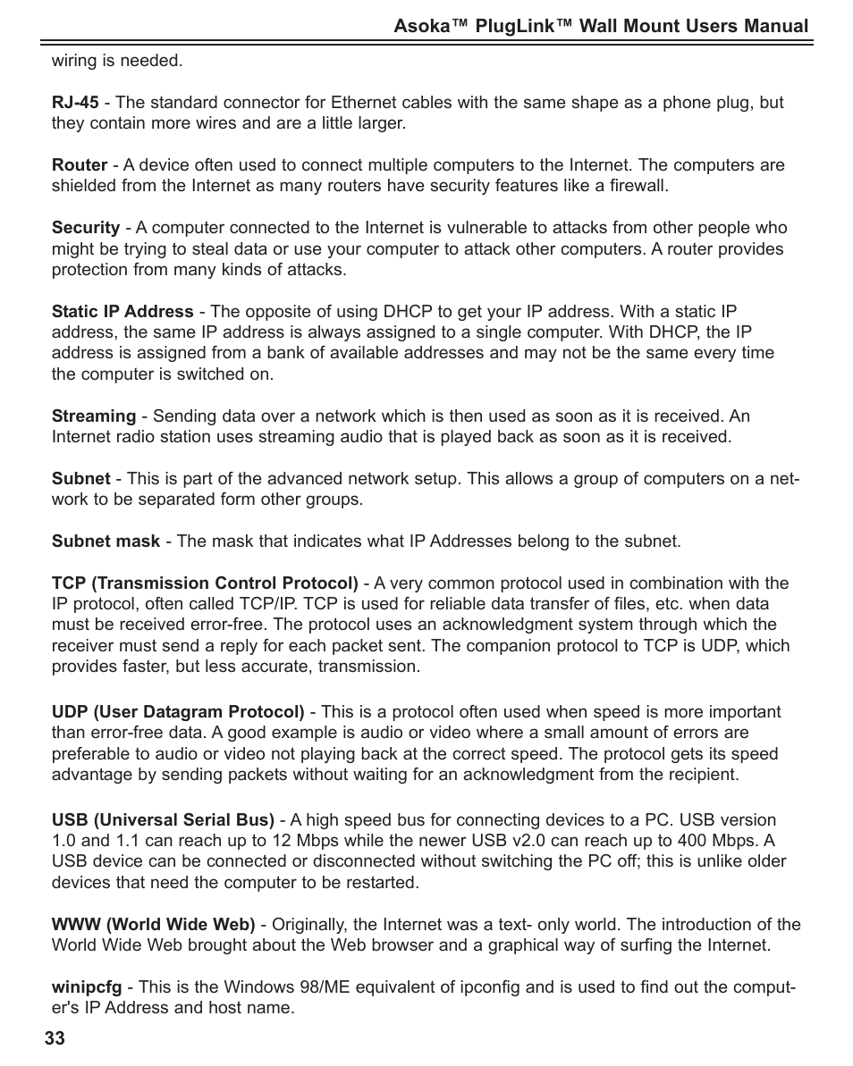 Asoka PlugLink User Manual | Page 34 / 37