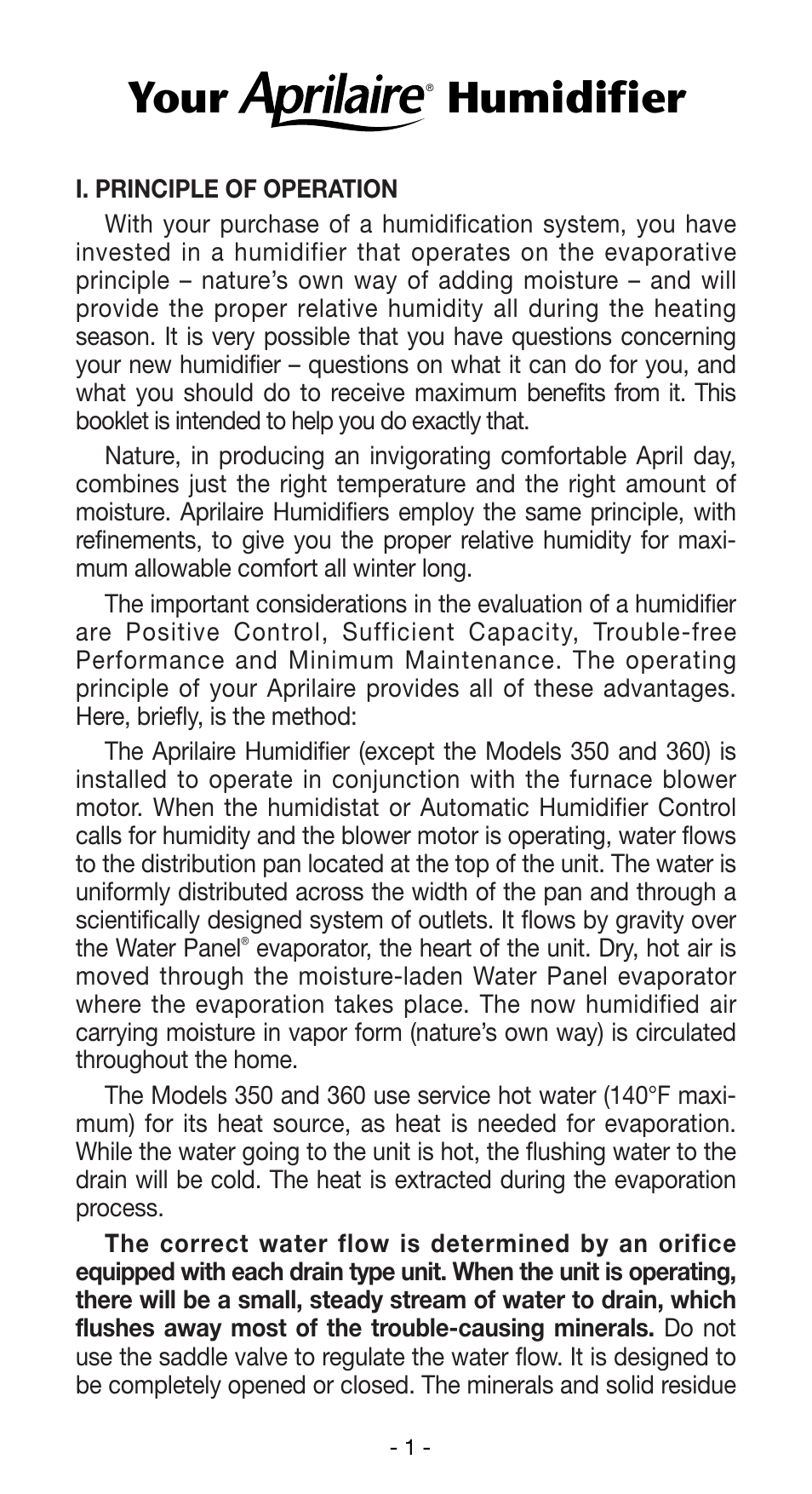 Your humidifier | Aprilaire 760 User Manual | Page 3 / 20