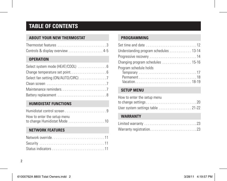 Aprilaire 8800 UNIVERSAL User Manual | Page 2 / 24