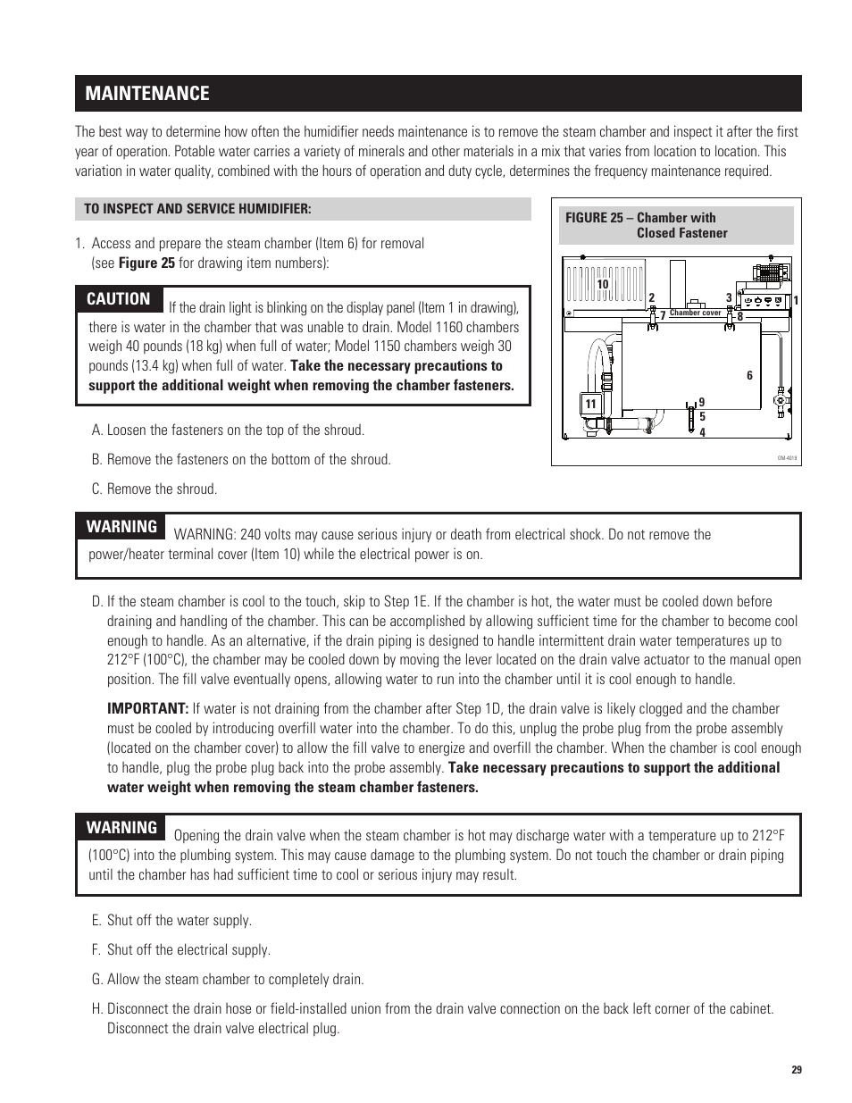 Maintenance | Aprilaire 1150 User Manual | Page 29 / 40