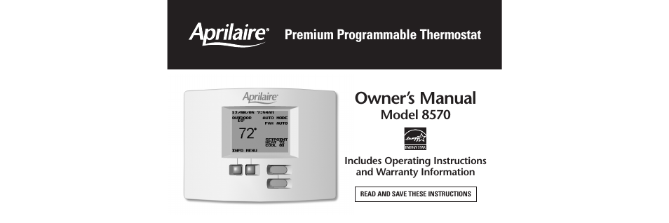 Aprilaire 8570 User Manual | 13 pages